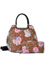 Trukado Modieuze tassen - Handtas met bloemen Vintage Roses khaki