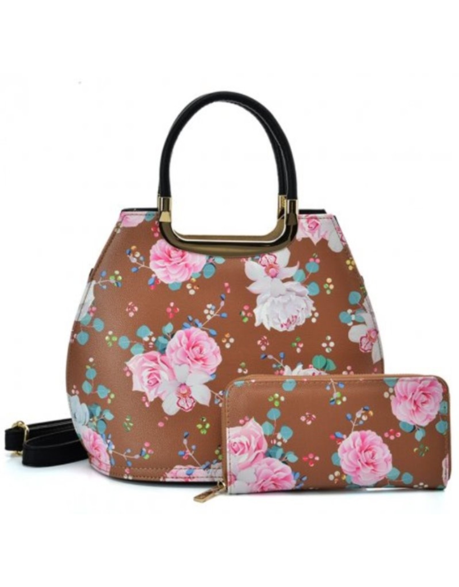 Trukado Modieuze tassen - Handtas met bloemen Vintage Roses khaki