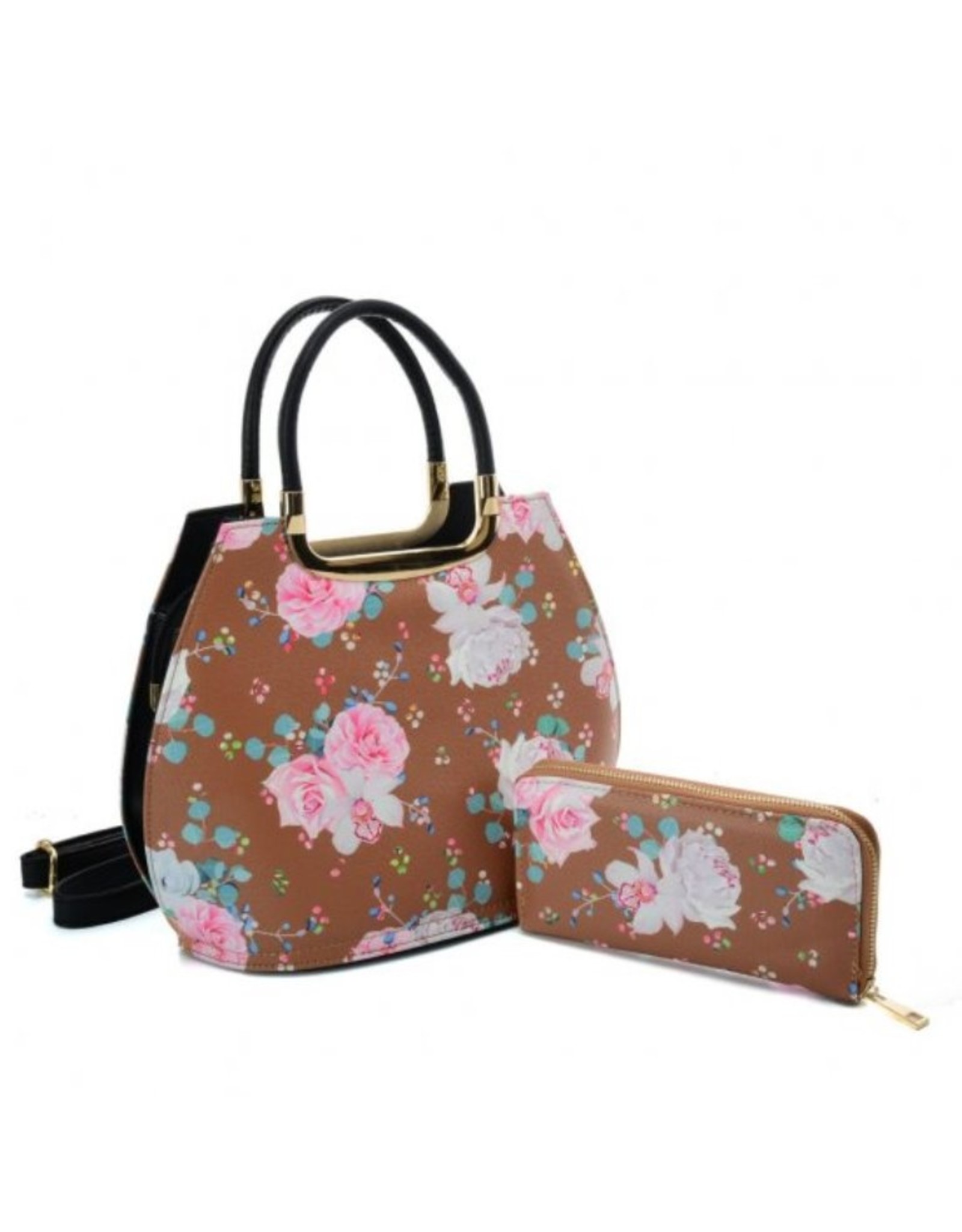 Trukado Modieuze tassen - Handtas met bloemen Vintage Roses khaki