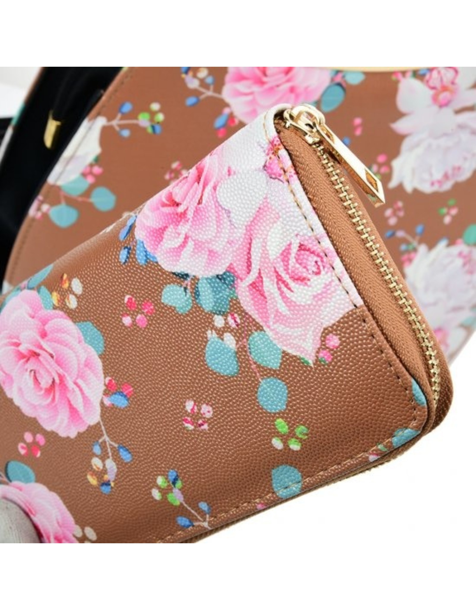 Trukado Modieuze tassen - Handtas met bloemen Vintage Roses khaki