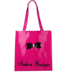 Trukado Tote Bag with Bow and Zipper Fuchsia Patent