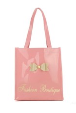 Trukado Fashion bags - Tote Bag with Bow and Zipper Patent pink