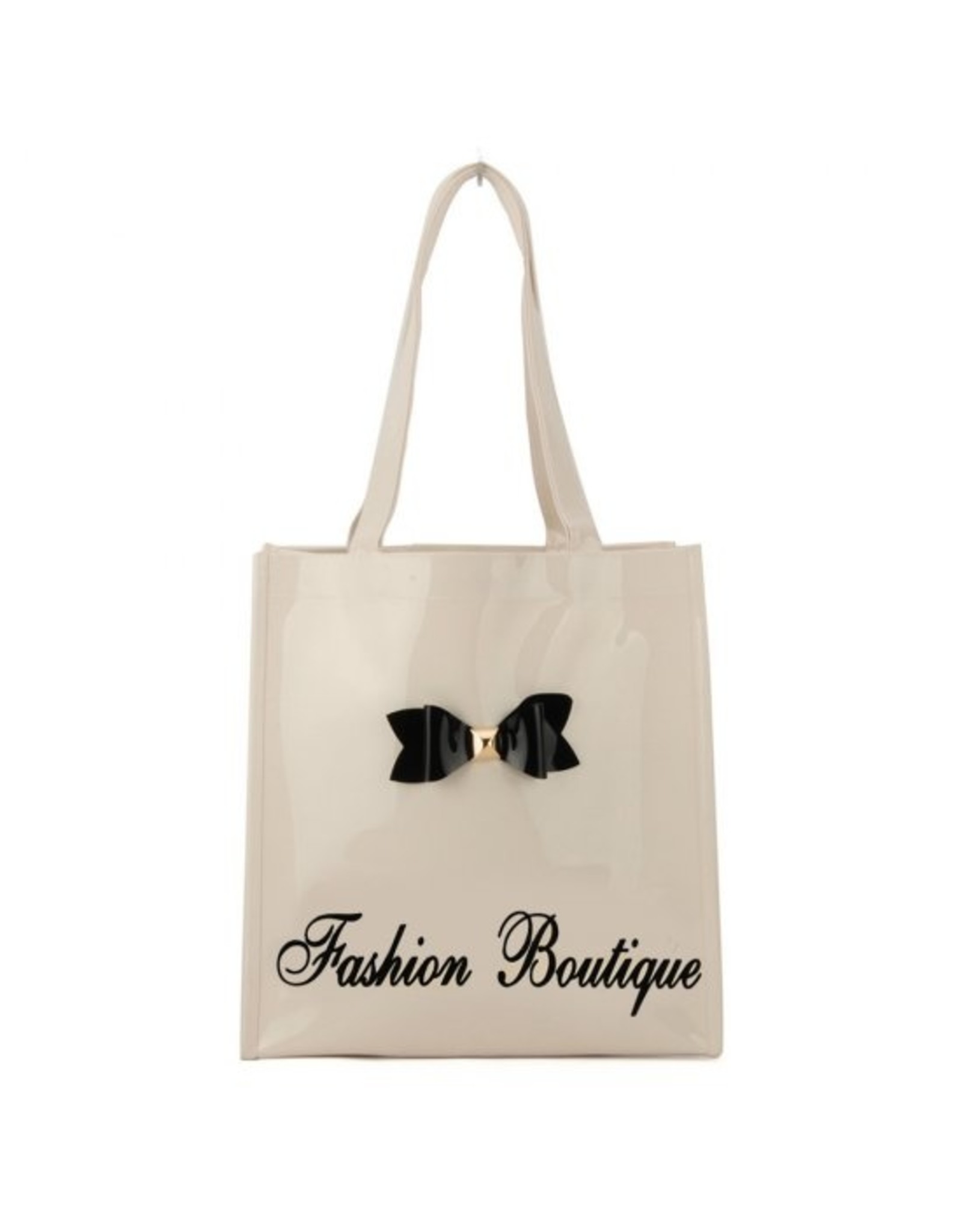 Trukado Fashion bags - Tote bag  with Bow and Zipper Beige Patent