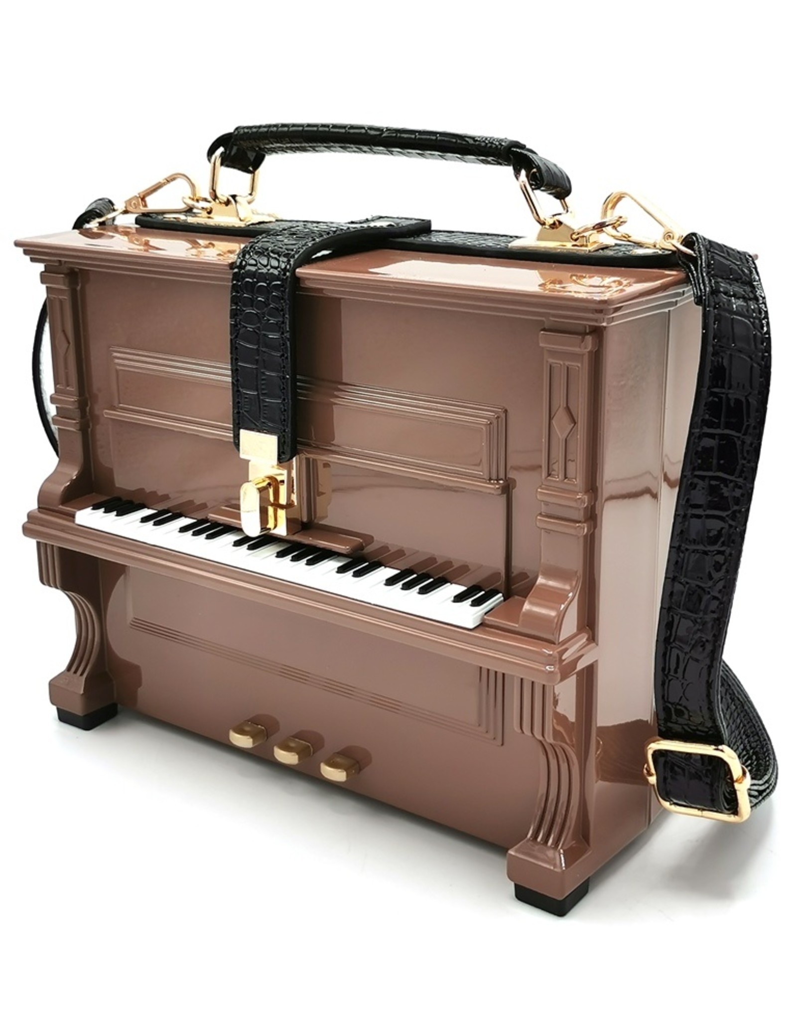 Magic Bags Fantasy bags - Piano Handbag in the shape of Real Piano tan