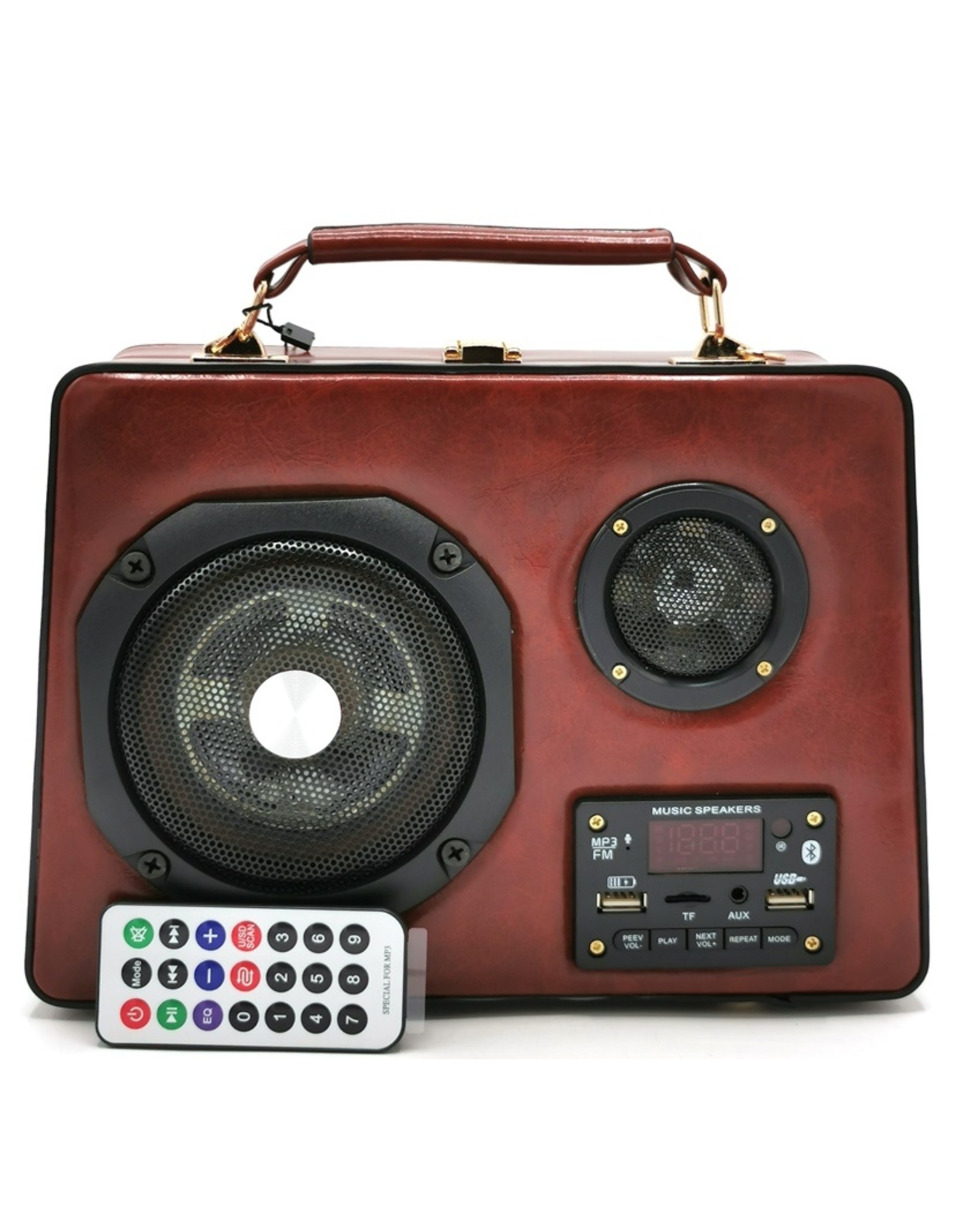 Laura Vita Fantasy tassen - Retro Radio tas met Echte Radio en Bluetooth rood