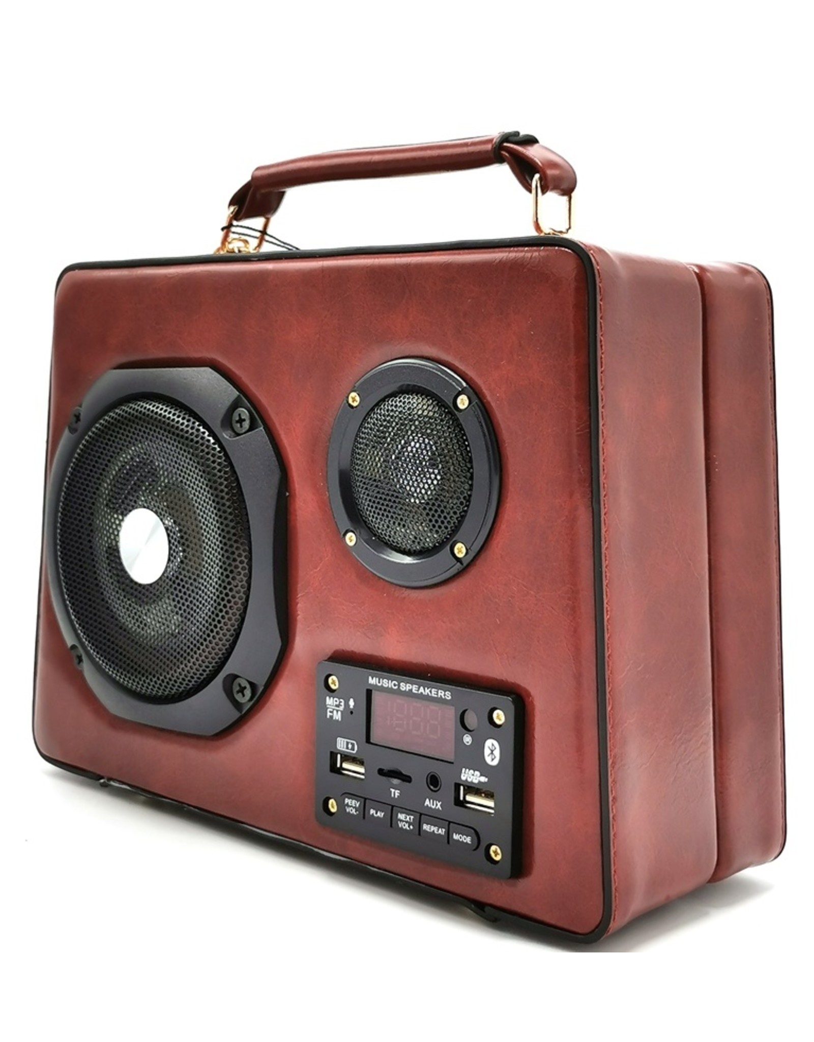 Laura Vita Fantasy tassen - Retro Radio tas met Echte Radio en Bluetooth rood