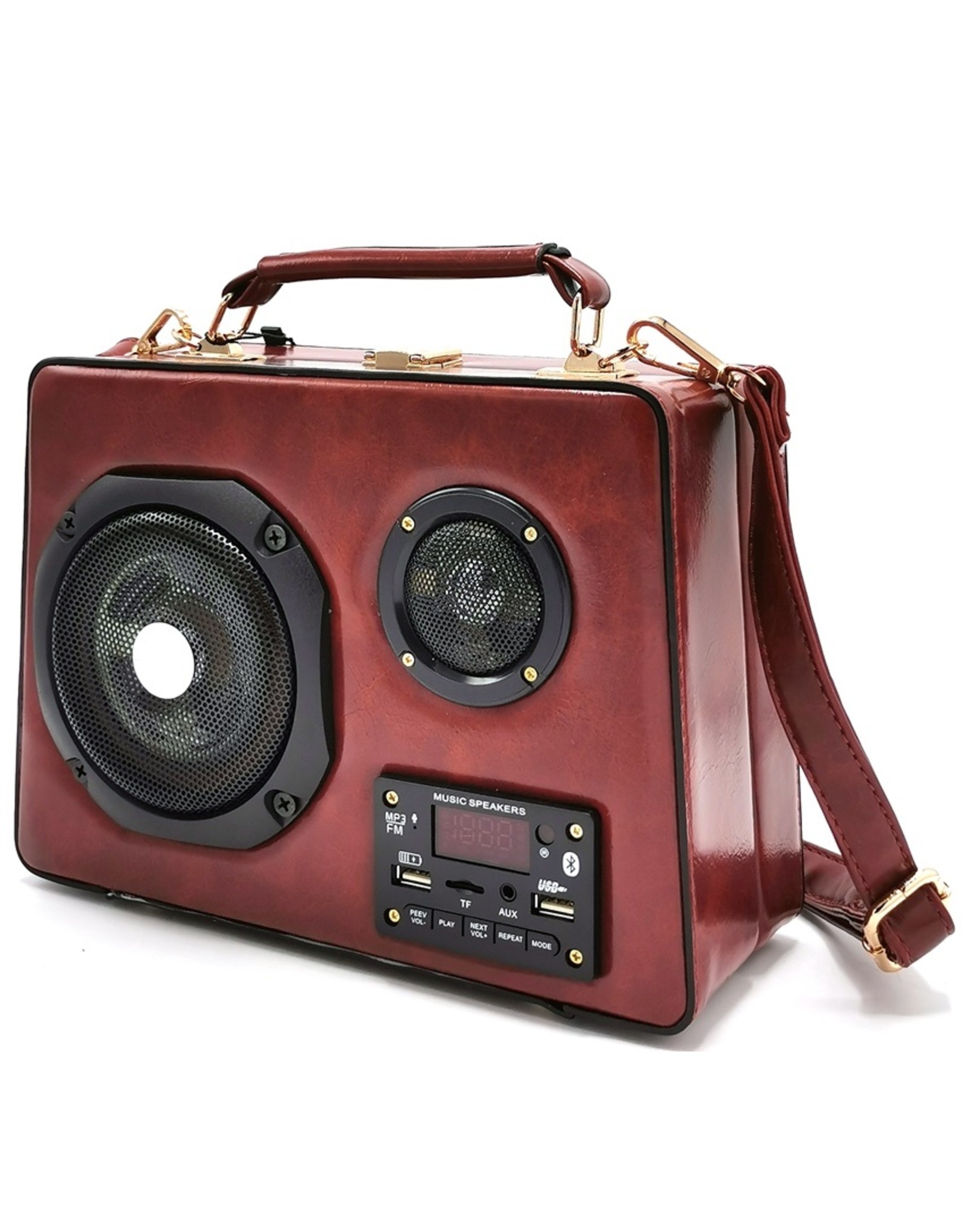 Laura Vita Fantasy tassen - Retro Radio tas met Echte Radio en Bluetooth rood