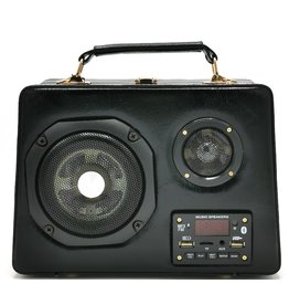 Magic Bags Retro Radio tas met Echte Radio en Bluetooth zwart