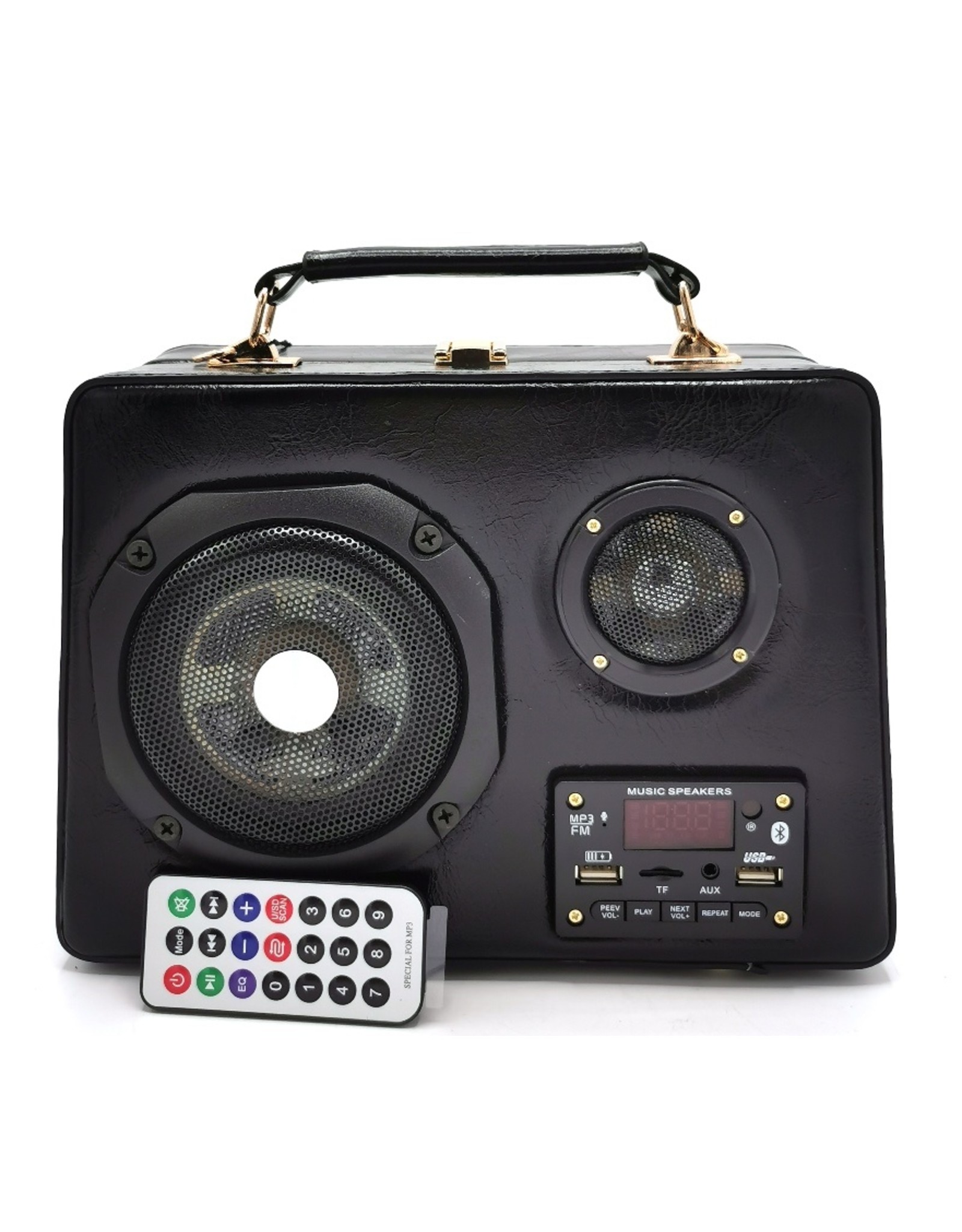 Magic Bags Fantasy tassen - Retro Radio tas met Echte Radio en Bluetooth zwart