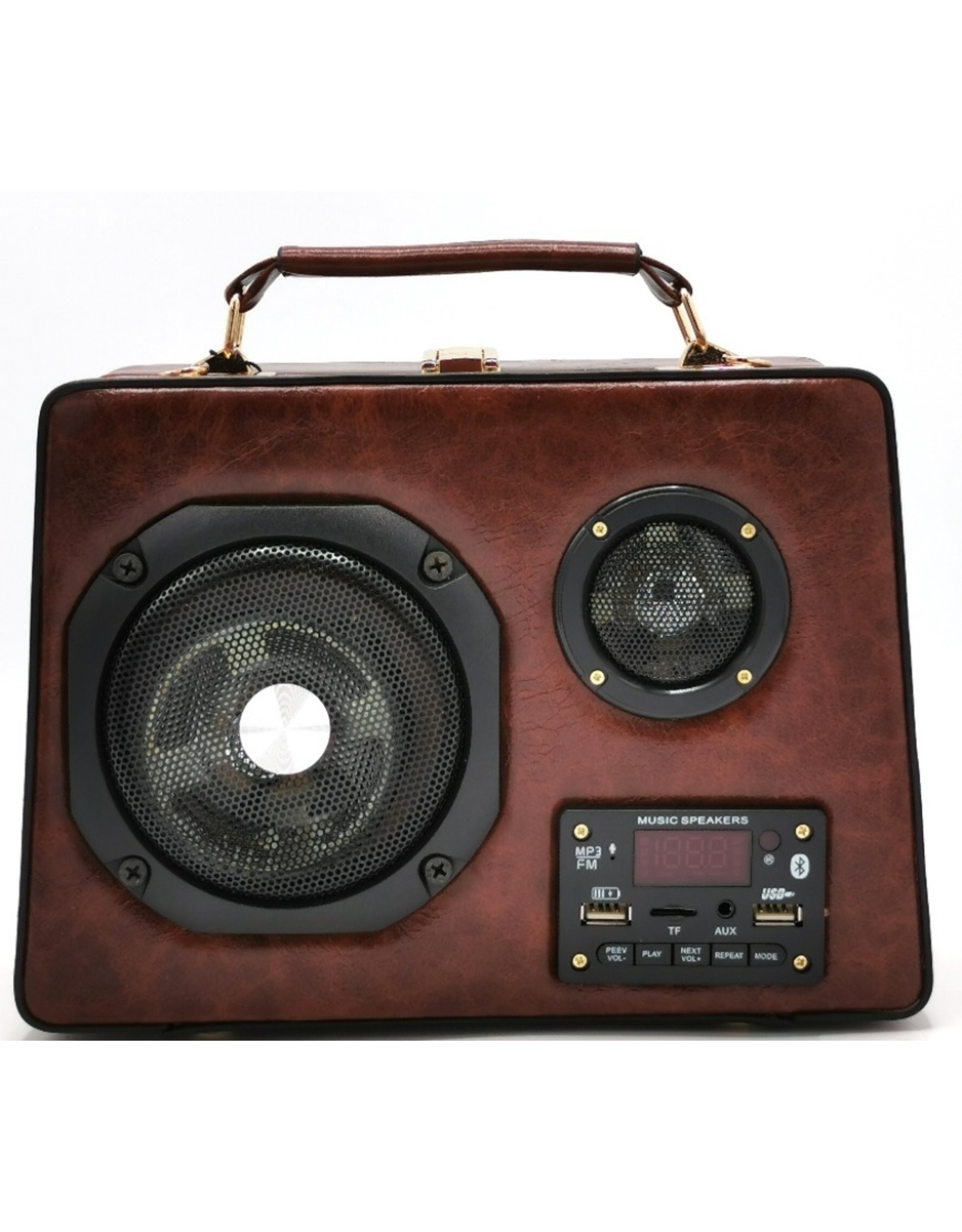 Magic Bags Fantasy tassen - Retro Radio tas met Echte Radio en Bluetooth bruin