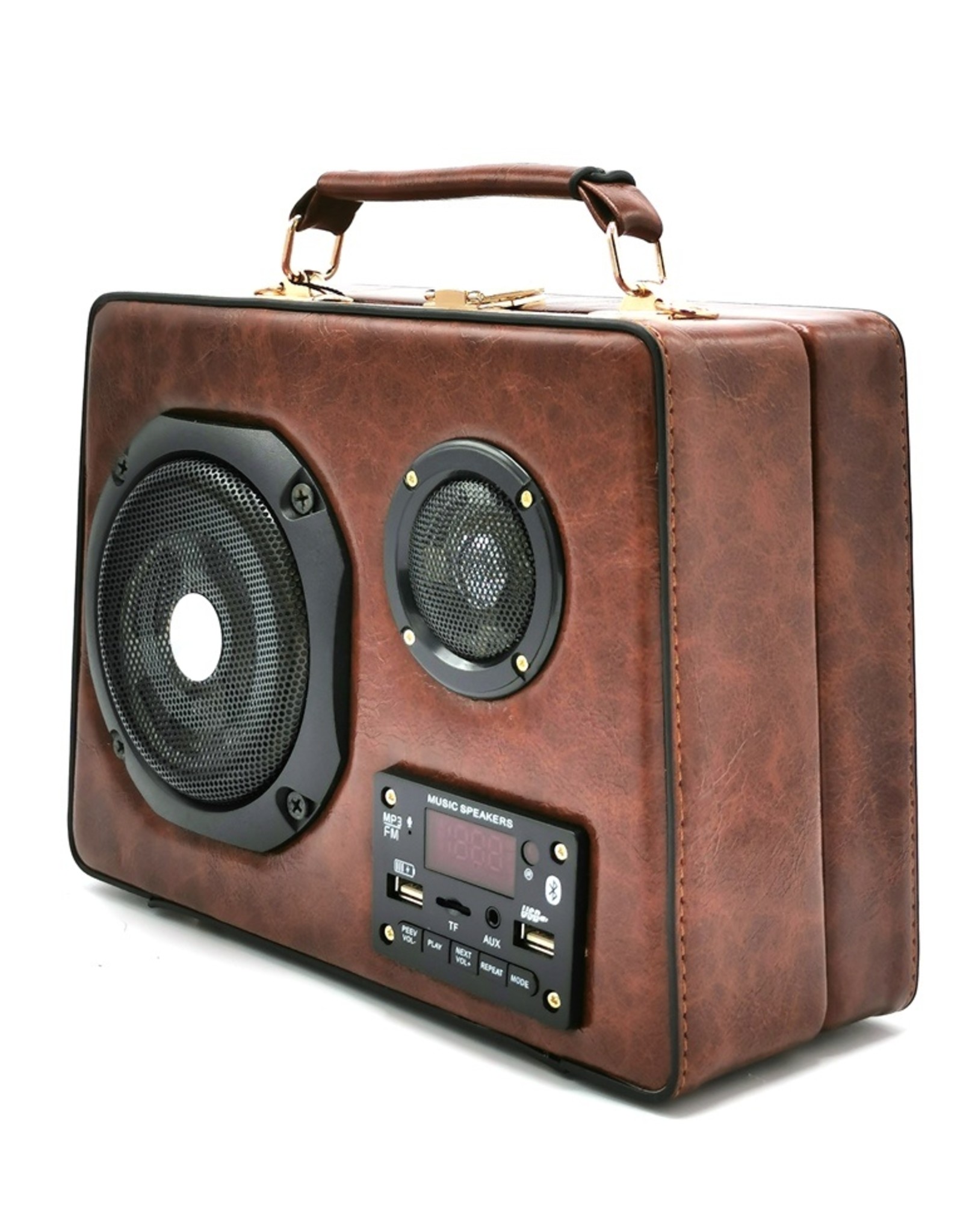 Magic Bags Fantasy tassen - Retro Radio tas met Echte Radio en Bluetooth bruin