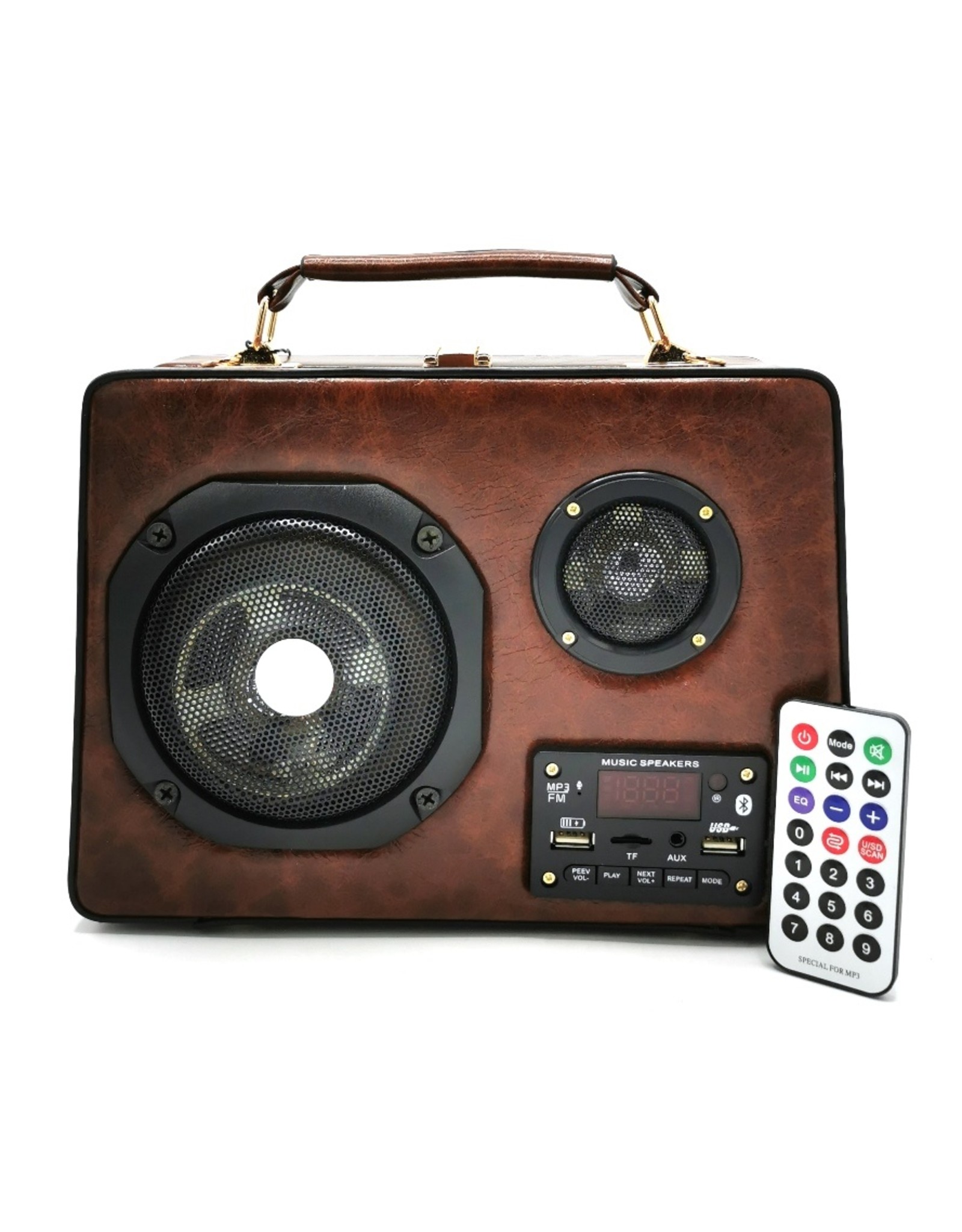 Magic Bags Fantasy tassen - Retro Radio tas met Echte Radio en Bluetooth bruin