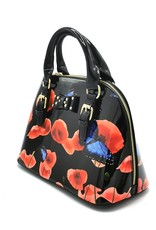 Trukado Fashion bags - Handbag with butterflies and Poppy Black Newest