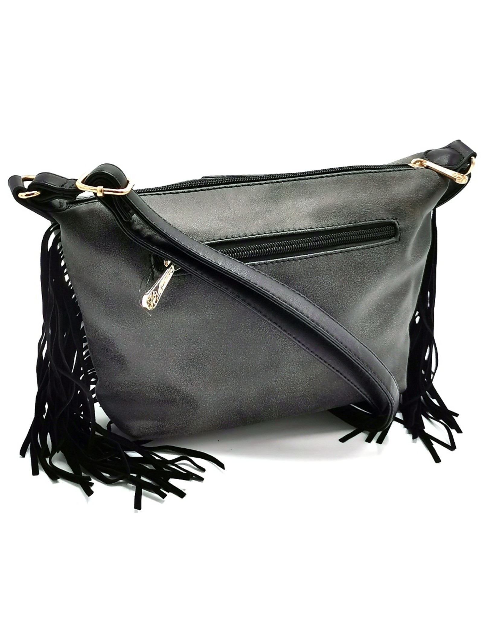 Gallantry Fashion bags - Galantry Shoulder Bag with Fringes black