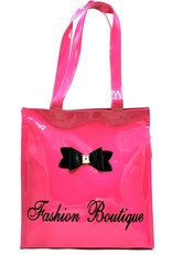 Trukado Fashion bags - Tote Bag with Bow and Zipper Fuchsia Patent