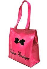 Trukado Fashion bags - Tote Bag with Bow and Zipper Fuchsia Patent