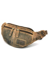 Hunters Leather bags - Hunters Leather Fanny bag  with two zipped pockets  Brown