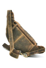 Hunters Leather bags - Hunters Leather Fanny bag  with two zipped pockets  Brown