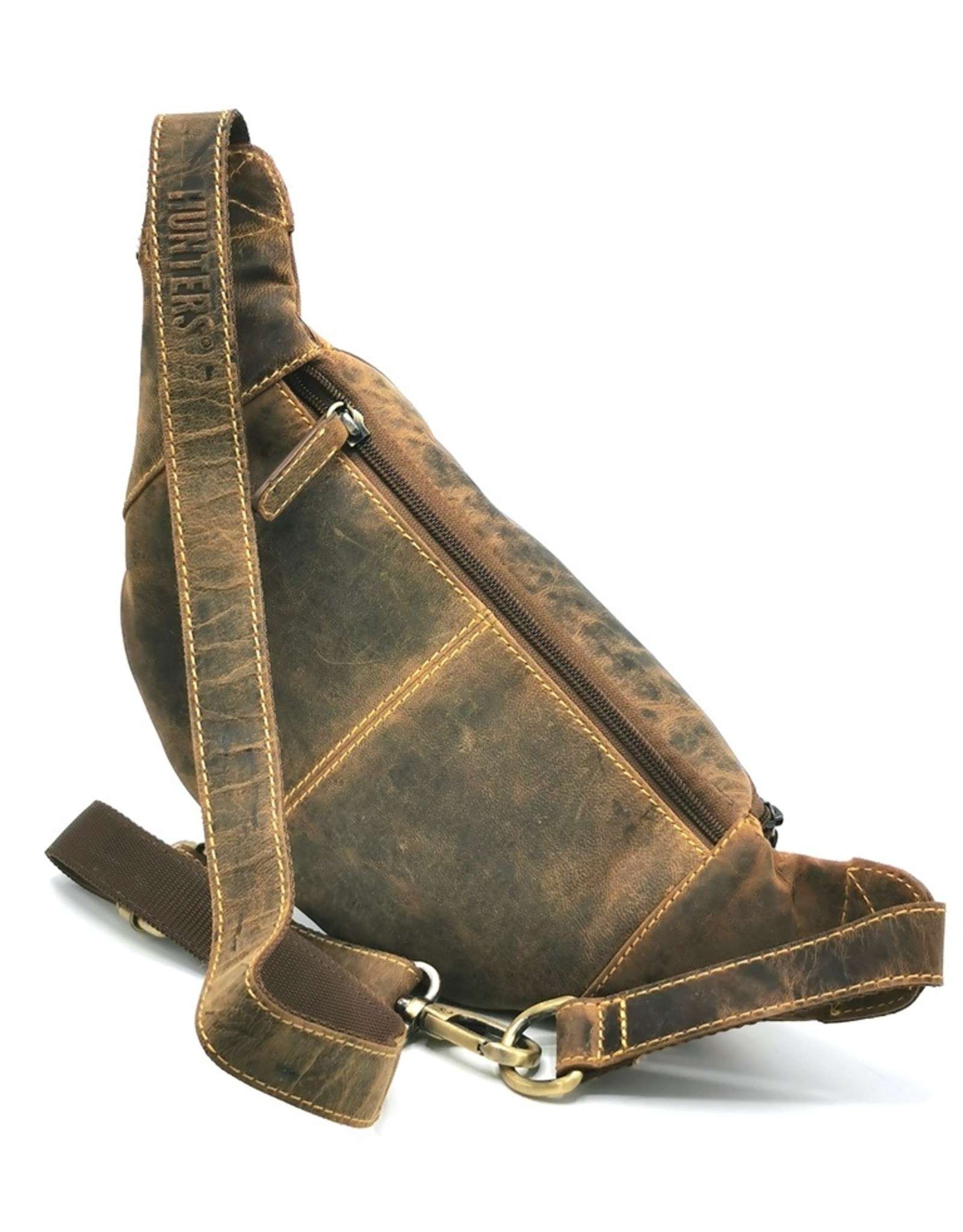 Hunters Leather bags - Hunters Leather Fanny bag  with two zipped pockets  Brown