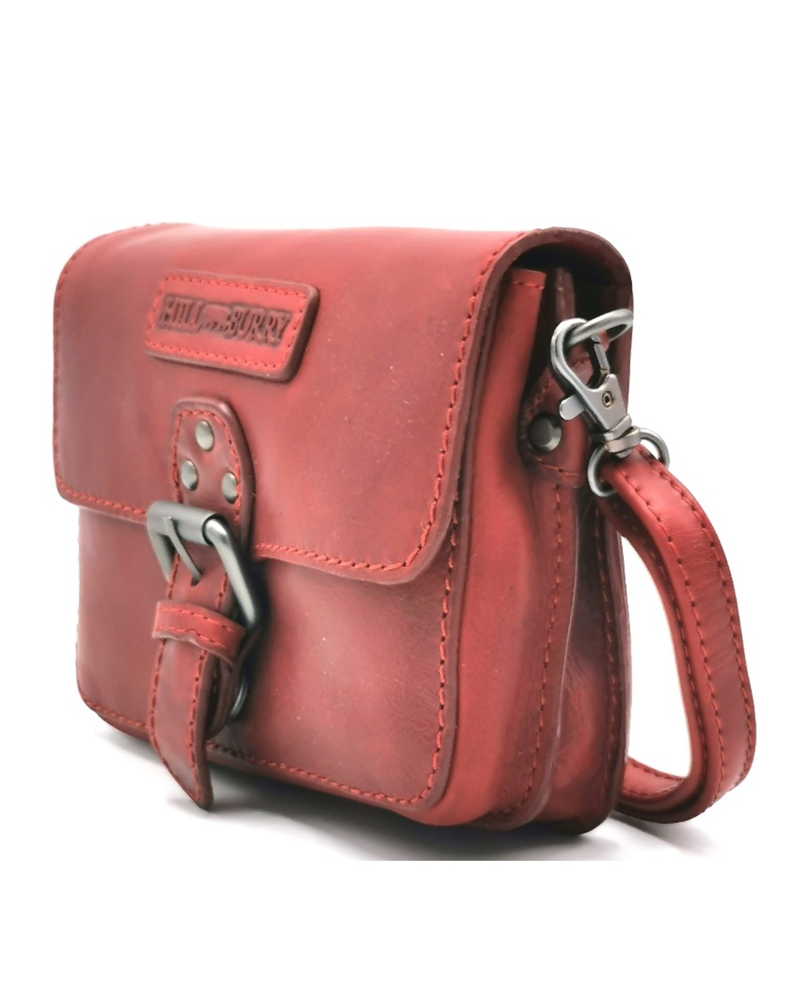 HillBurry Leather bags - HillBurry Leather Shoulder Bag Festival buckle Bag Red