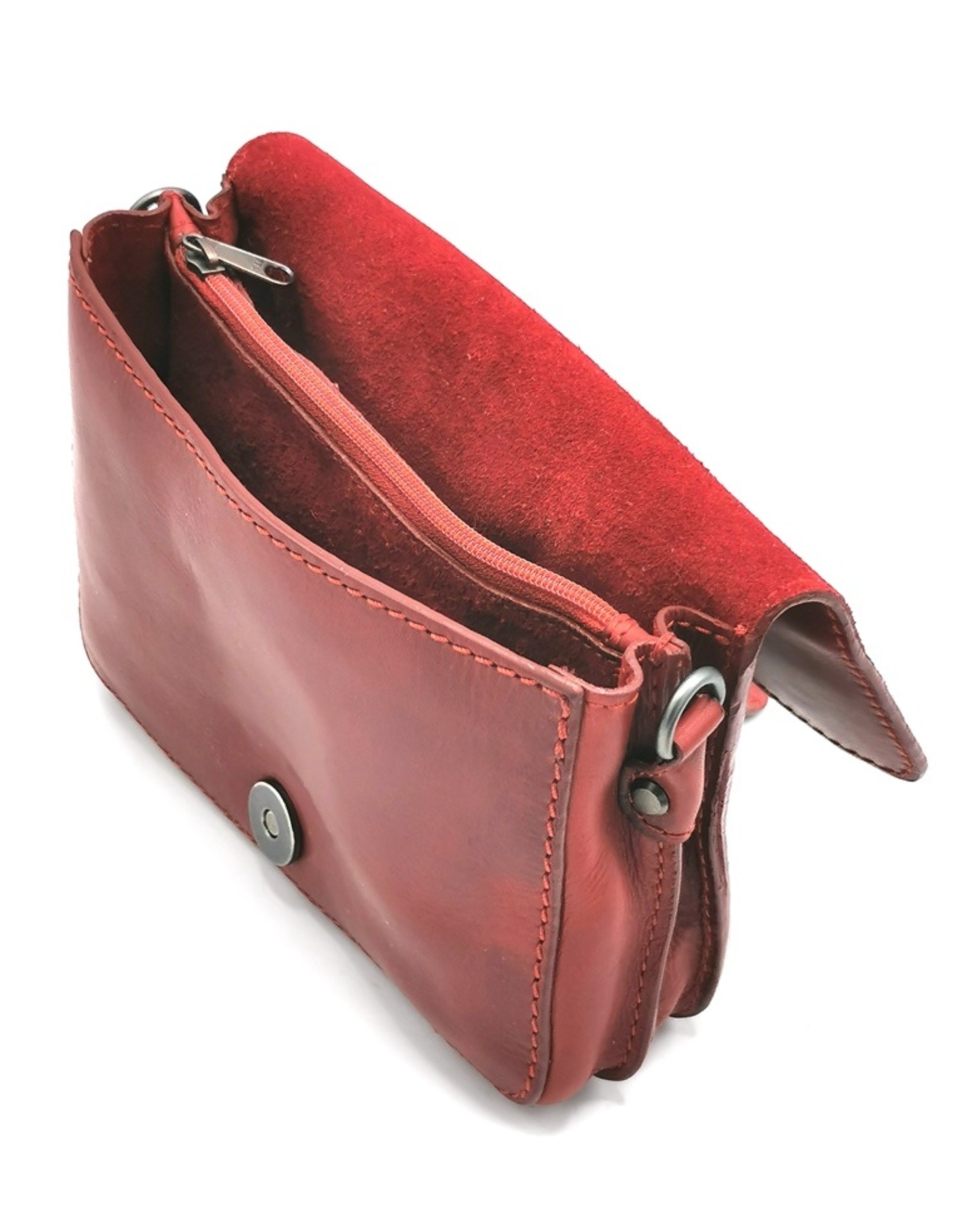 HillBurry Leather bags - HillBurry Leather Shoulder Bag Festival buckle Bag Red