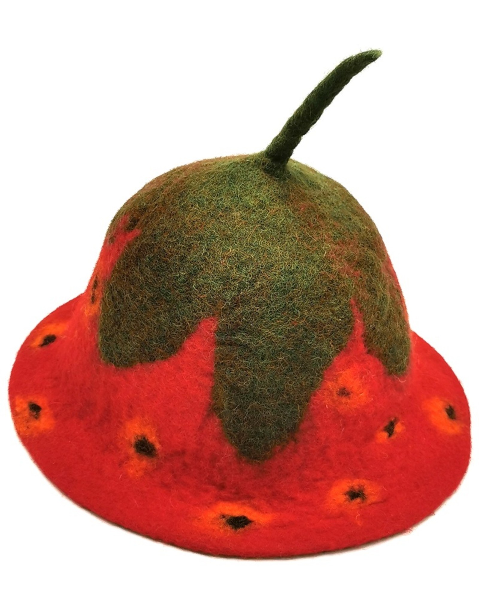 Hand felted Strawberry Wool Hat Hand felted Strawberry Wool Hat