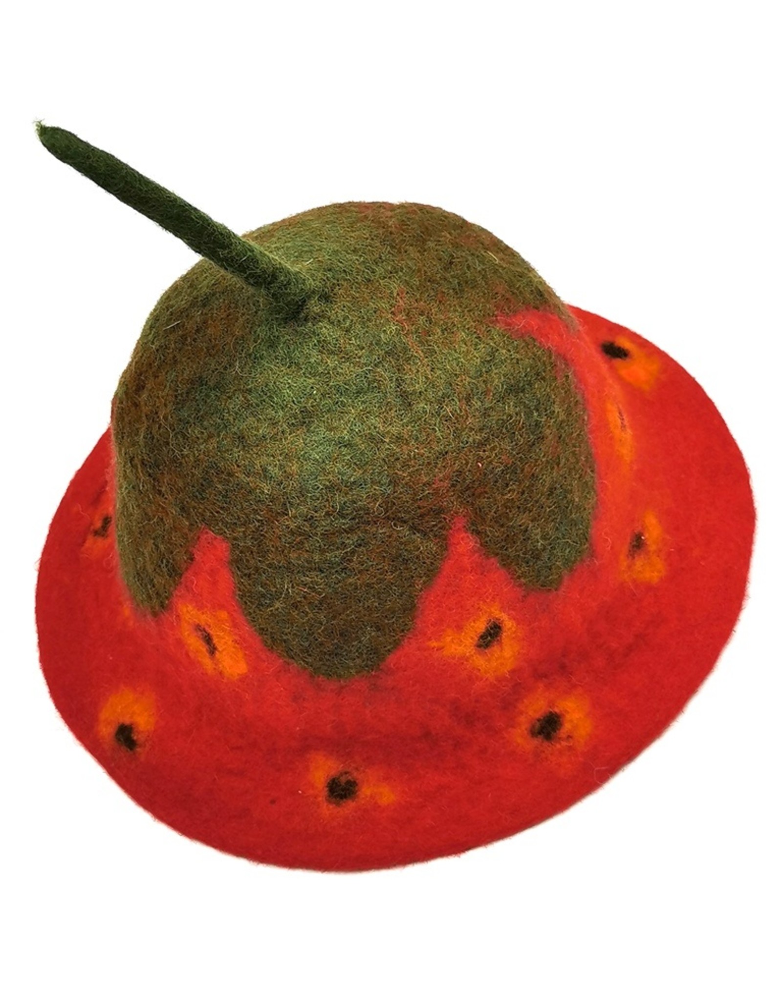 Hand felted Strawberry Wool Hat Hand felted Strawberry Wool Hat