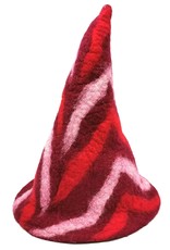 Trukado Miscellaneous - Vilten punthoed "Red Fantasy" handgevilt, 100% wol