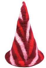 Trukado Miscellaneous - Felt pointed hat "Red Fantasy" hand felted, 100% wool