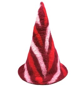 Trukado Felt pointed hat "Red Fantasy" hand felted, 100% wool