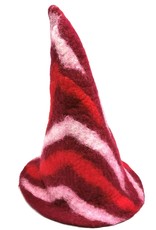 Trukado Miscellaneous - Vilten punthoed "Red Fantasy" handgevilt, 100% wol
