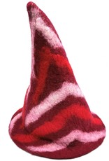 Trukado Miscellaneous - Felt pointed hat "Red Fantasy" hand felted, 100% wool