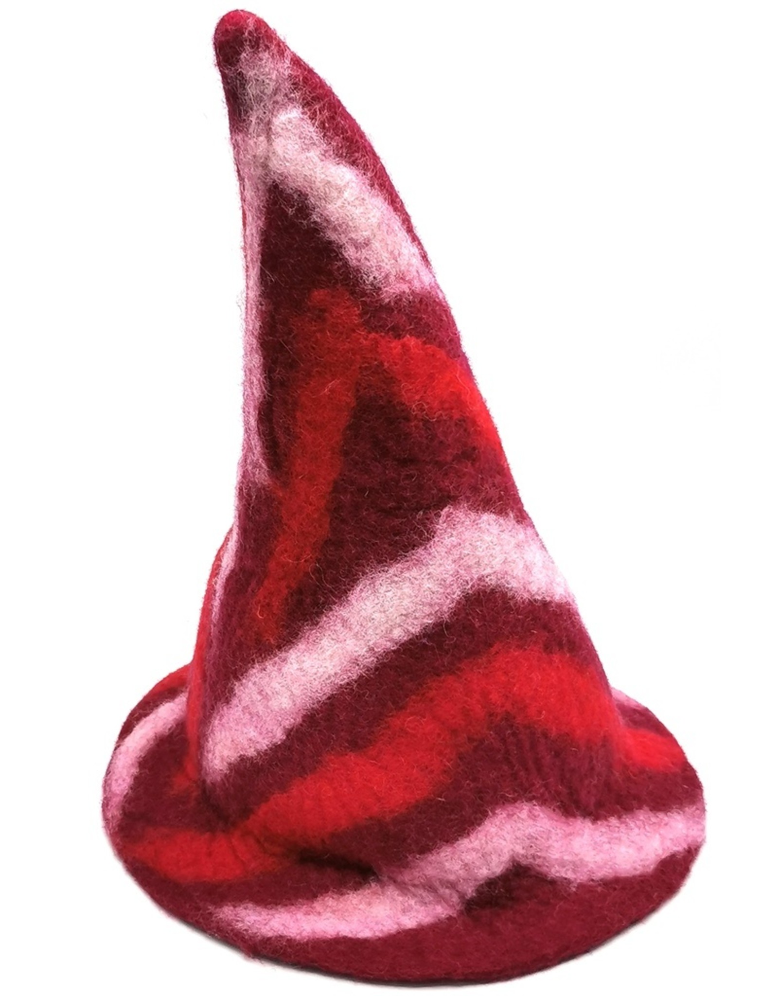 Trukado Miscellaneous - Felt pointed hat "Red Fantasy" hand felted, 100% wool