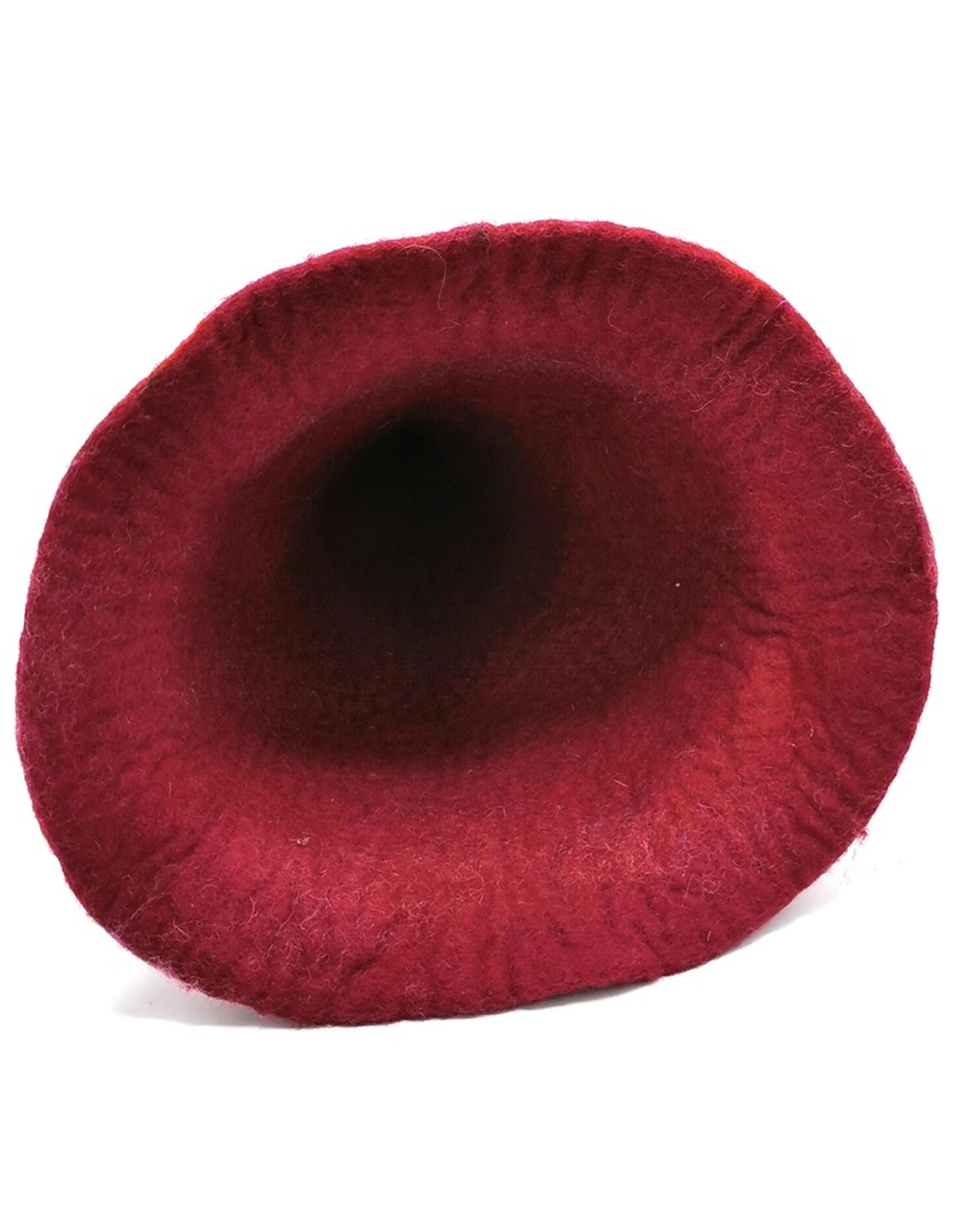 Trukado Miscellaneous - Felt pointed hat "Red Fantasy" hand felted, 100% wool