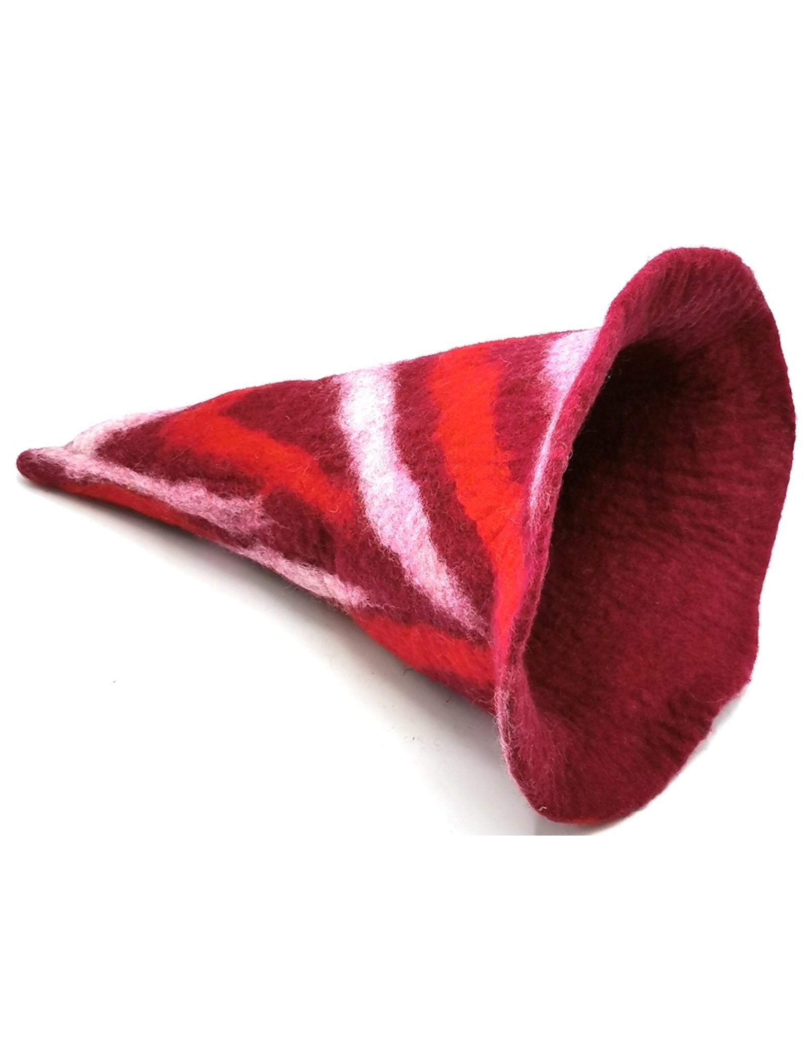 Trukado Miscellaneous - Felt pointed hat "Red Fantasy" hand felted, 100% wool