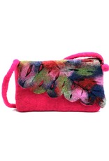 Trukado Clutches - Vilten Clutch Fuchsia Fantasy handgemaakt 100% wol