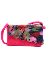 Trukado Clutches - Felt Clutch Fuchsia Fantasy handmade 100% wool