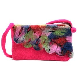 Trukado Felt Clutch Fuchsia Fantasy handmade 100% wool