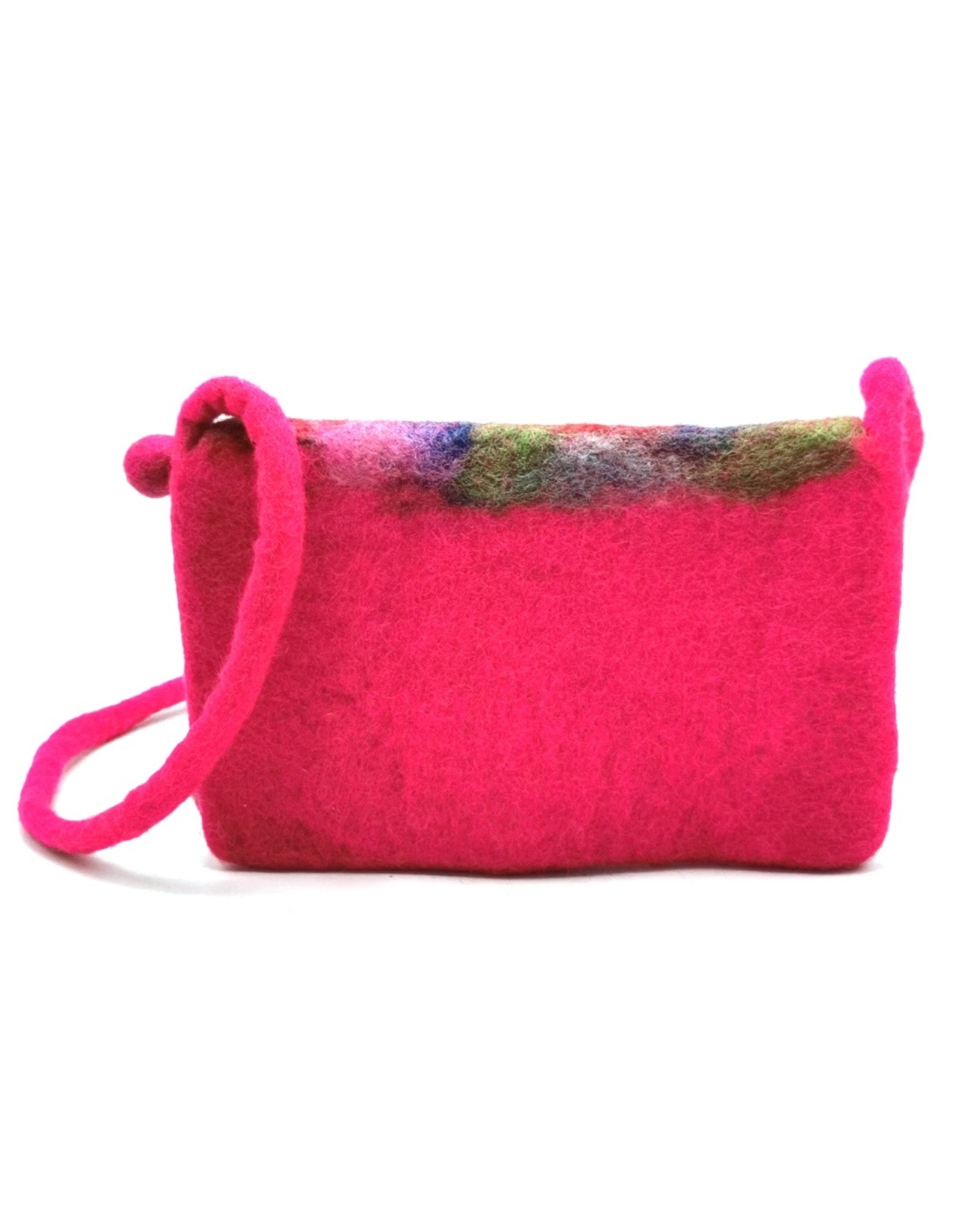 Trukado Clutches - Felt Clutch Fuchsia Fantasy handmade 100% wool