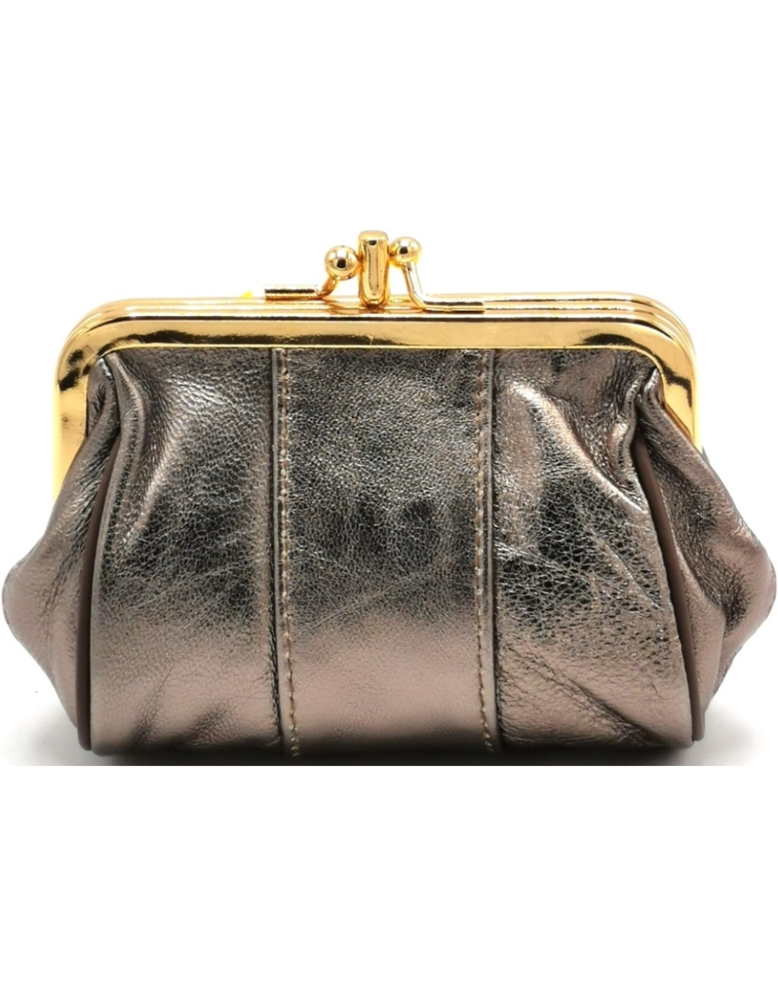 Trukado Leather Wallets - Clasp Wallet Metallic Bronze genuine leather