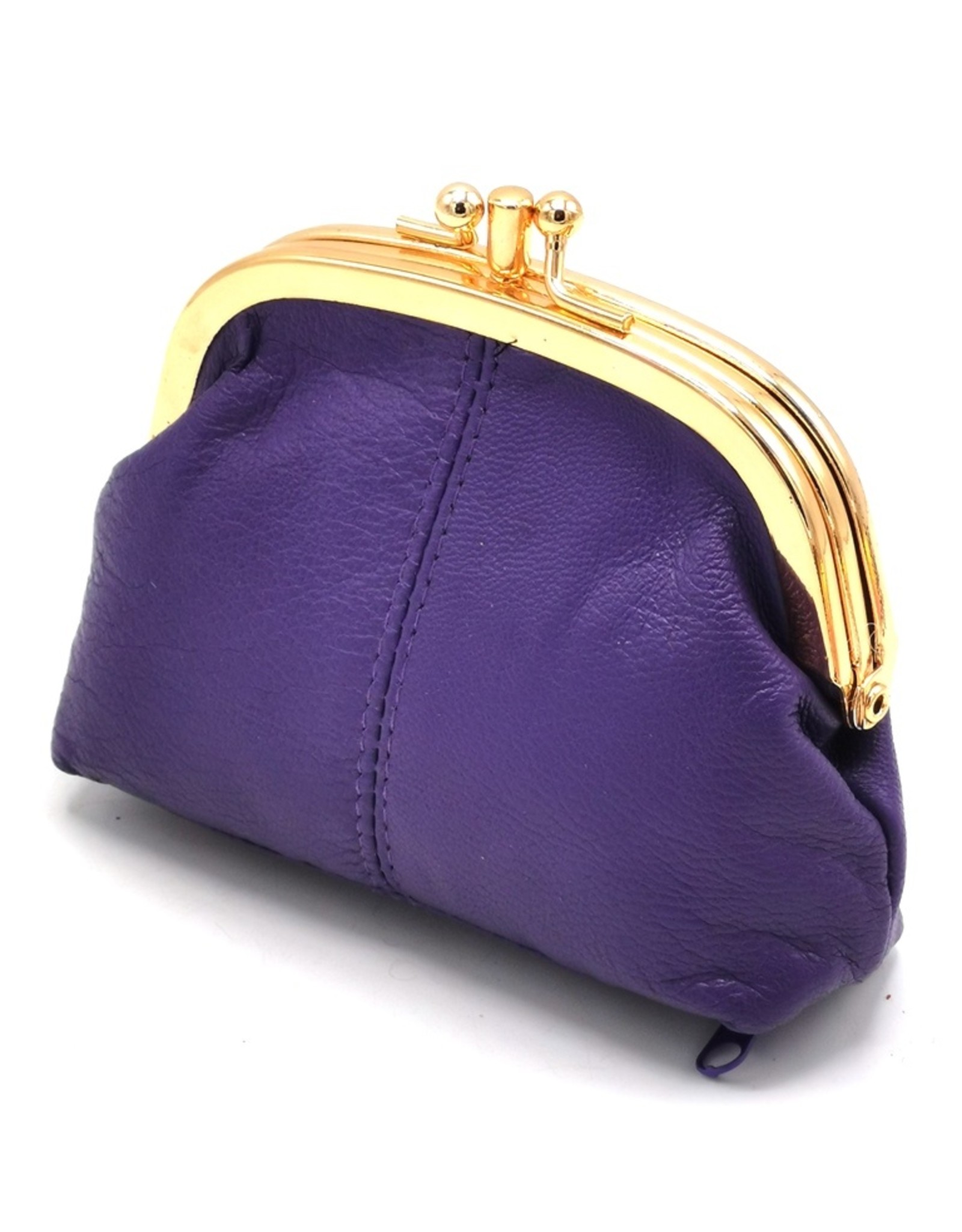 BestBull Leather Wallets - Clasp wallet Purple genuine leather