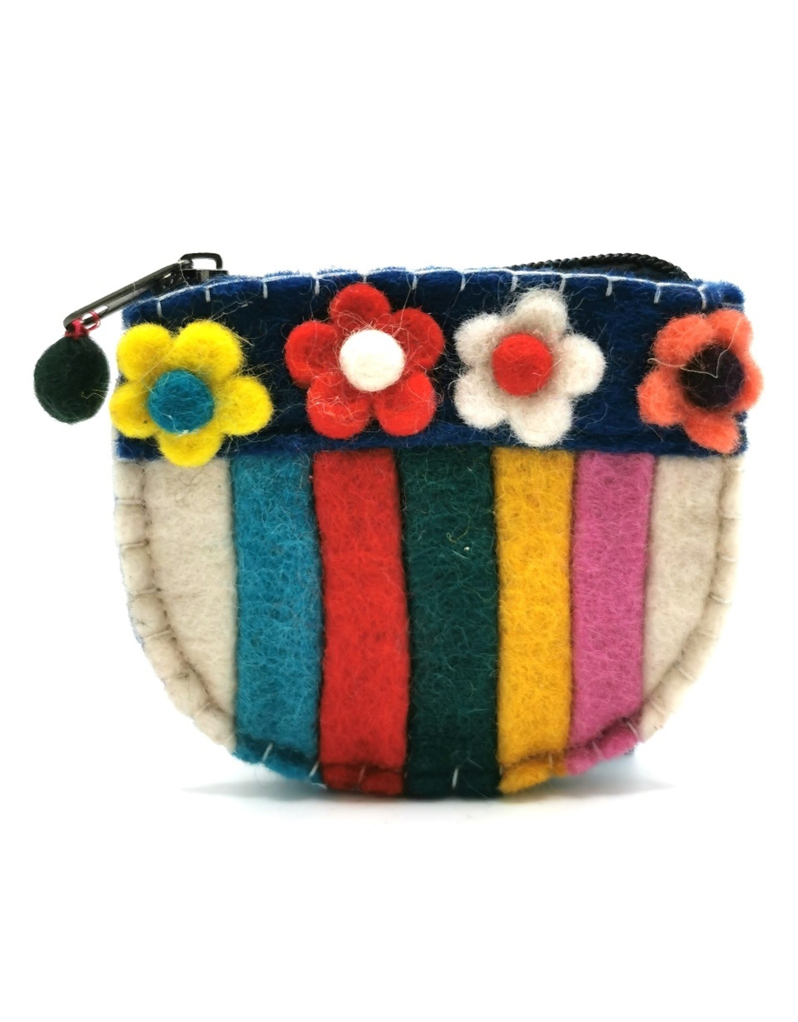 Trukado Fantasy bags and wallets - Felt wallet "Flowers" half-round