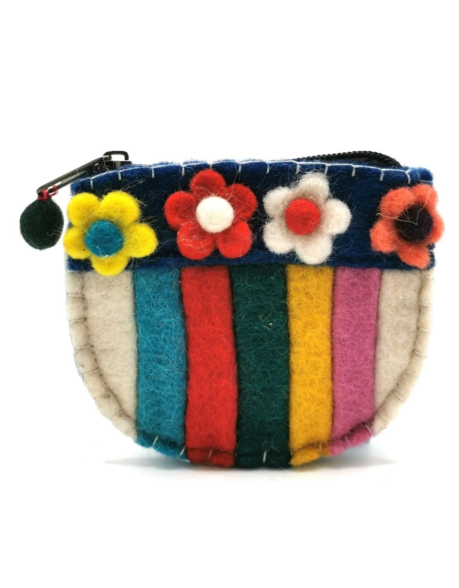 Trukado Fantasy bags and wallets - Felt wallet "Flowers" half-round