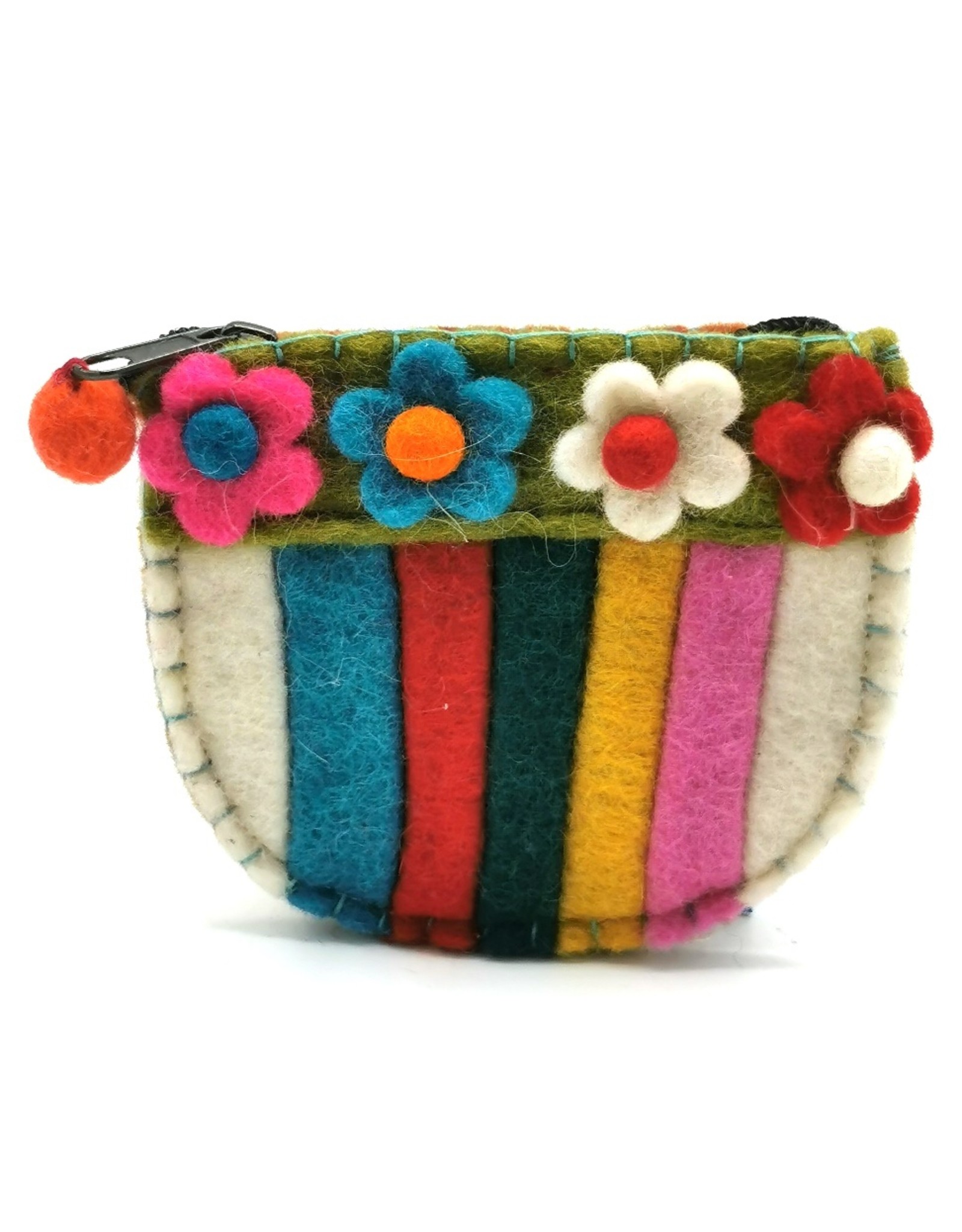 Trukado Fantasy bags and wallets - Felt wallet "Flowers" half-round