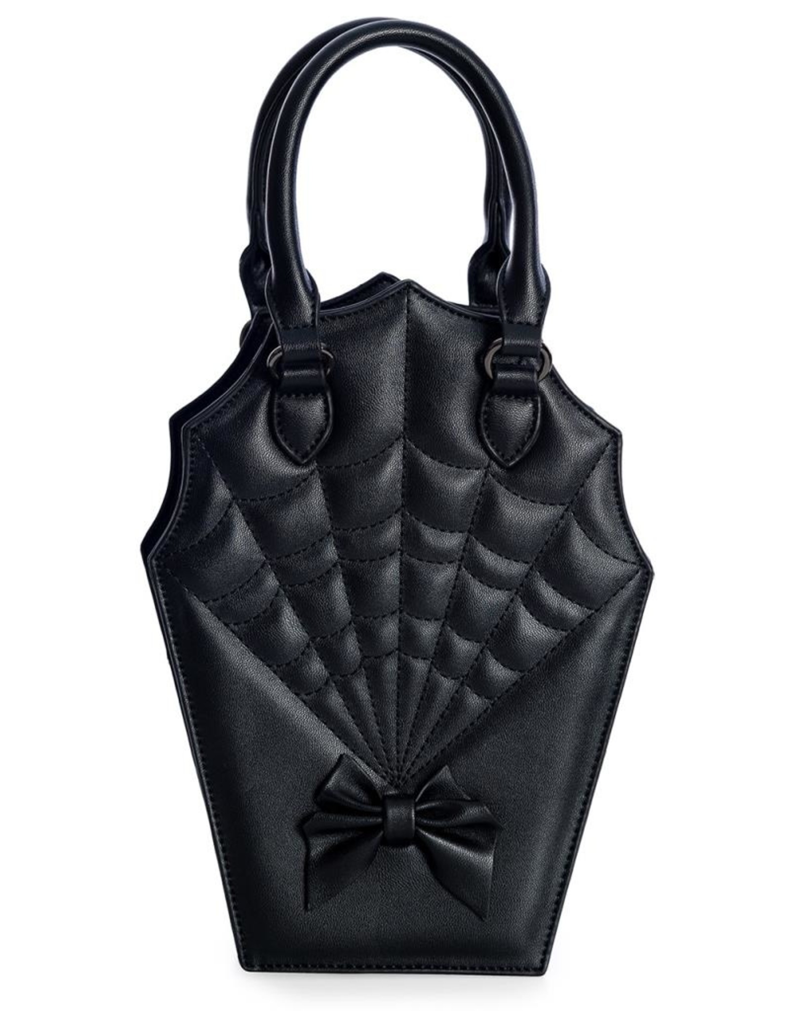 Banned Gothic bags Steampunk bags - Ghoul Handbag Coffin with Spiderweb
