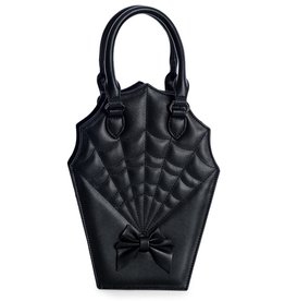 Banned Ghoul Handbag Coffin with Spiderweb