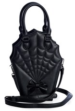 Banned Gothic bags Steampunk bags - Ghoul Handbag Coffin with Spiderweb