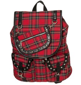 Banned Banned Backpack Tartan Red Yamy