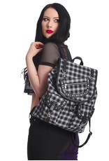 Banned Backpacks - Banned  Yamy Tartan backpack  black-white