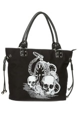 Banned Gothic bags Steampunk bags - Banned Back in Black Skulls Tote Bag